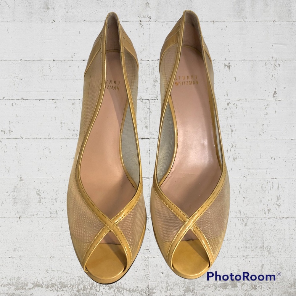 Stuart Weitzman Laceola Mesh Peep Toe Heel 8.5